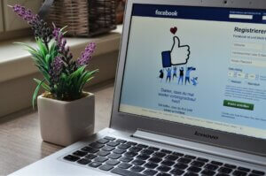 Photo of Facebook open on a laptop