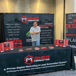 Jim Mosier at the Shed Builder Expo Booth